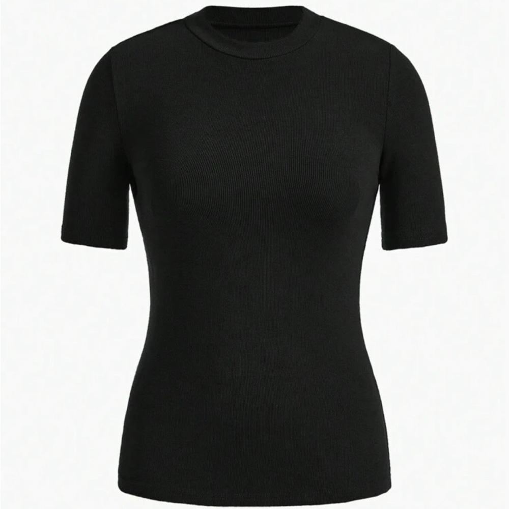 5 colors avail - Bodycon short sleeve stretchy essential basic Top - Picture 8 of 10